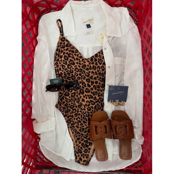 Deidra Slide Sandals - A New Day™ Cognac 9.5: Memory Foam, Open Toe, Slip On - Picture 6 of 8